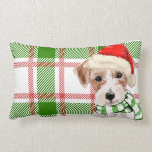 Coussin Rectangle Amoureux des chiens Noël Jack Russell Terrier Plai