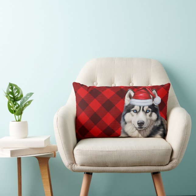 Coussin Rectangle Amoureux des chiens Noël Sibérien Husky Holiday Pl (Chaise)