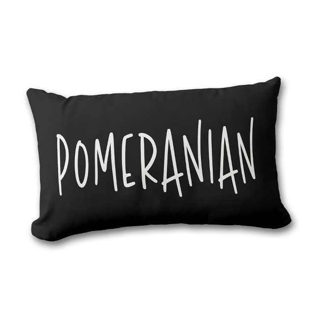 Coussin Rectangle Amoureux et propriétaire de Poméranie Chic Noir &  (Pomeranian Dog Lover & Owner Chic Black & White Lumbar Pillow)