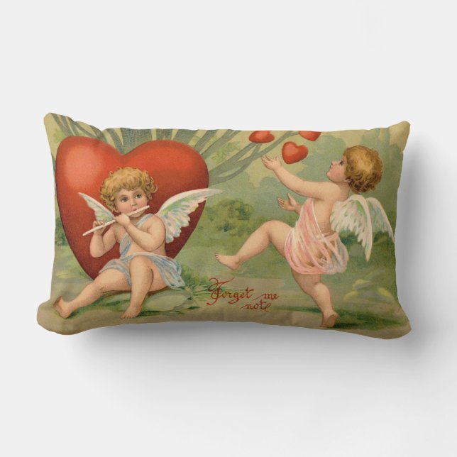 Coussin Rectangle Amours de Cupidons Antiques de la Saint-Valentin (Recto)