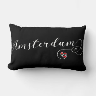 Coussin Rectangle Amsterdam Heart Throw Cushion, Pays-Bas