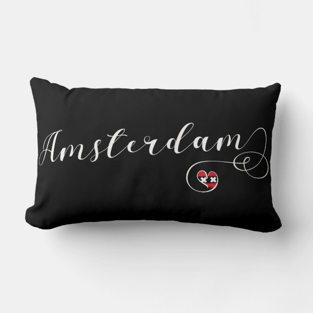 Coussin Rectangle Amsterdam Heart Throw Cushion, Pays-Bas (Recto)