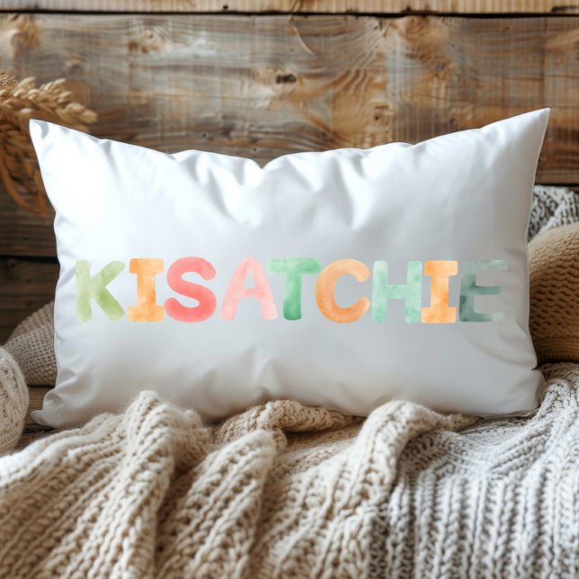 Coussin Rectangle Amusante aquarelle colorée Kisatchie Louisiane (Créateur téléchargé)