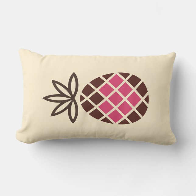 Coussin Rectangle Ananas au chocolat au coeur rose (Recto)