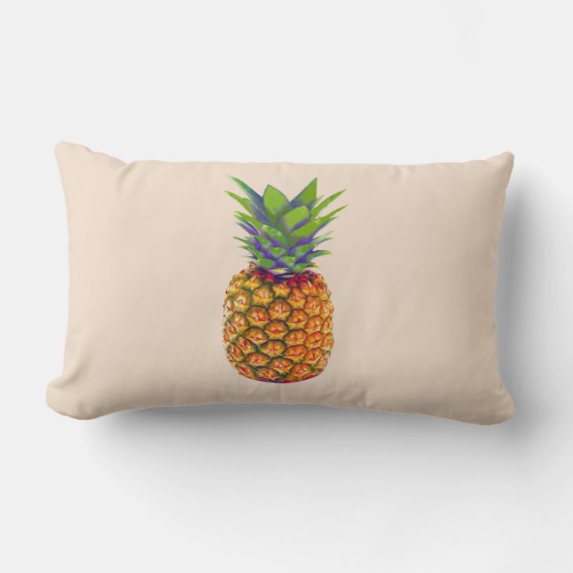 Coussin Rectangle Ananas sur fond beige clair (Recto)