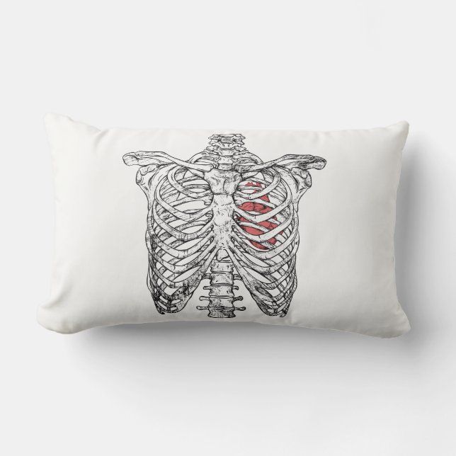 Coussin Rectangle Anatomie de la Cage Thoracique et du Cœur pour Hal (Recto)