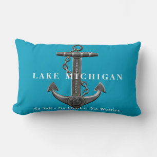 Coussin Rectangle Ancrage de pirate nautique en détresse du lac Mich