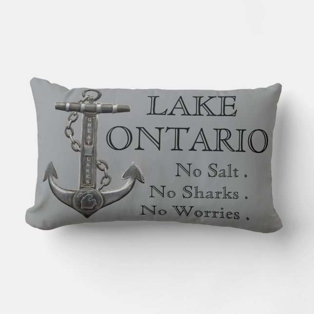 Coussin Rectangle Ancrage de pirate nautique en détresse du lac Onta (Recto)