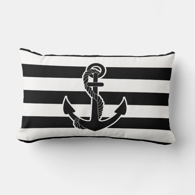 Coussin Rectangle Ancre noire (Recto)