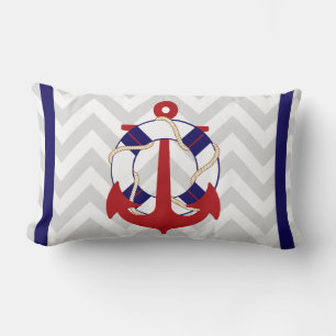 Coussin Rectangle Ancres PixDezines/sauveteurs de vie/couleur nautiq