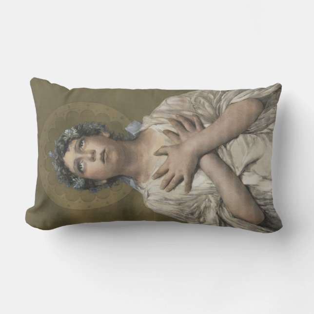 Coussin Rectangle Ange de Noël (par Erulo Eroli) (Recto)