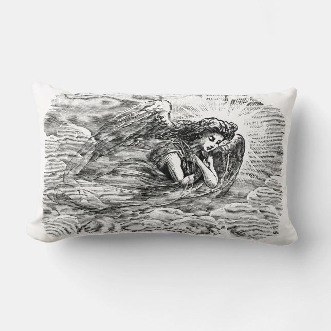 Coussin Rectangle Angel paradisiaque Monochrome Angélique Rétro (Recto)