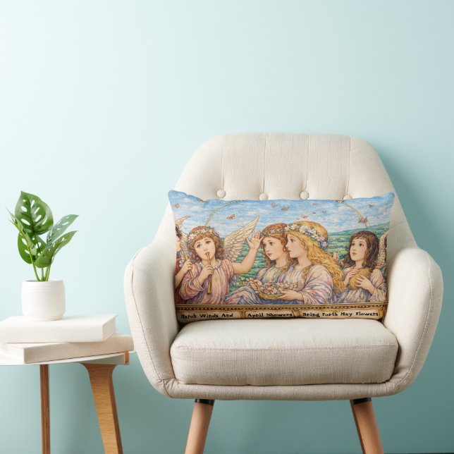 Coussin Rectangle Anges de mai fleurs (Chaise)