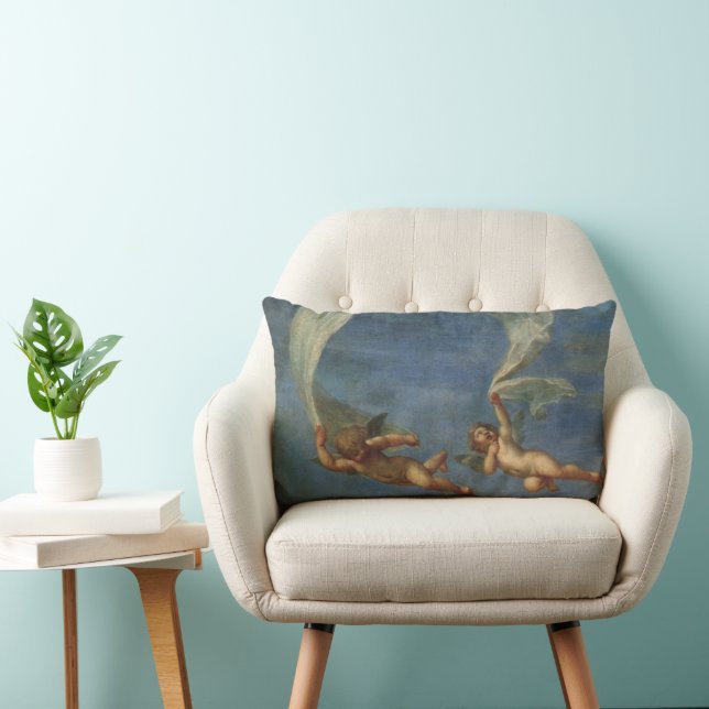 Coussin Rectangle Anges Détail d'Adonis conduit par des Cupidons par (Chaise)