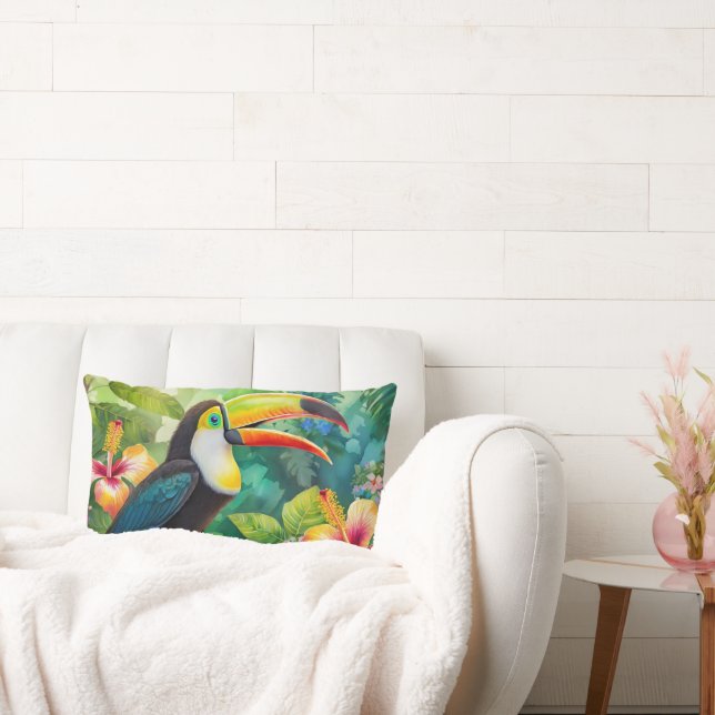Coussin Rectangle Animal d'oiseaux tropicaux du Toucan (Canapé)
