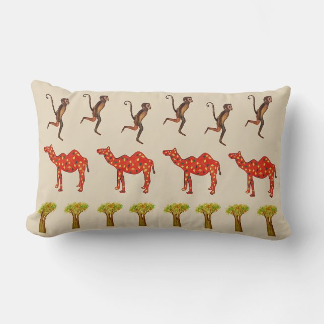 Coussin Rectangle Animaux africains jolie illustration Lumbar Cushio (Recto)
