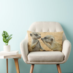 Coussin Rectangle Animaux de bébés cutest   Deux jeunes Meerkats