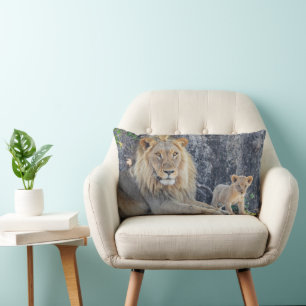 Coussin Rectangle Animaux de bébés cutest   Lion Dad & Cub