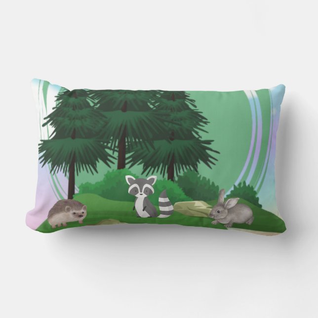 Coussin Rectangle animaux forestiers (Recto)