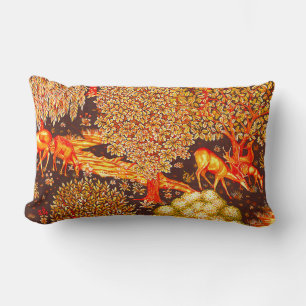 Coussin Rectangle ANIMAUX FORESTIERS, CERFS PAR UN BROOK Red Yellow 