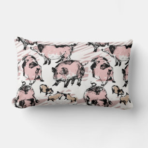 Coussin Rectangle Année chinoise du porc 2019 Dessin original Lumbar