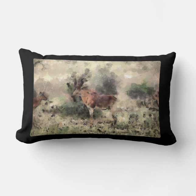 Coussin Rectangle Antelope sauvage Beau animal peint Abstrait (Recto)