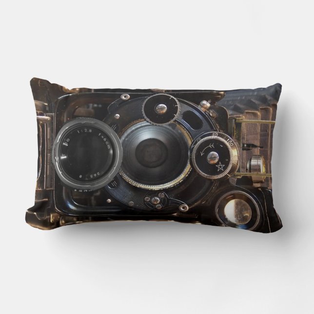 Coussin Rectangle Antique Caméra Photographie Vintage Lens Film (Recto)