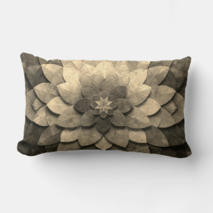 Coussin Rectangle Antique Golden Mandala Art Fleur texturée