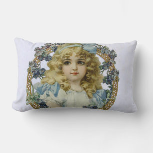 Coussin Rectangle Antique Petite fille Portrait enfant Beau