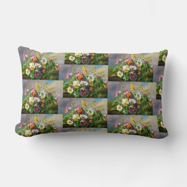 Coussin Rectangle Anton Mollis Pensée Vintage (Recto)