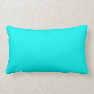 Coussin Rectangle Aqua clair au néon solide