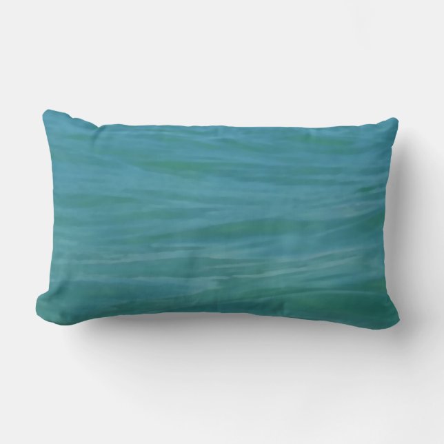 Coussin Rectangle Aquamarine Waves Beach Thème Tropical Blue Green (Recto)