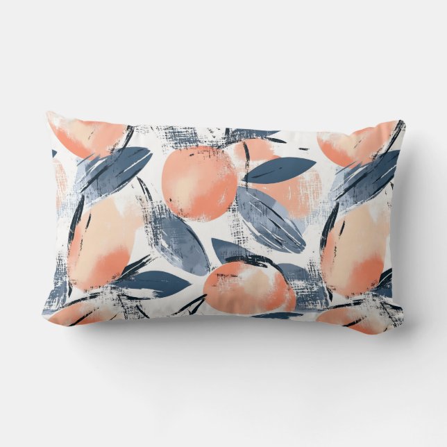 Coussin Rectangle Aquarell Pêches Pattern Design Decossements (Verso)