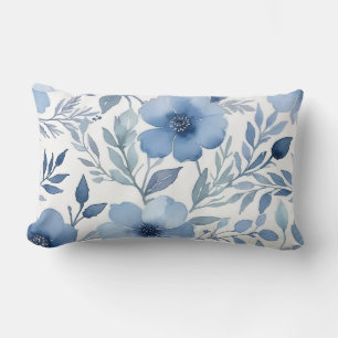Coussin Rectangle Aquarelle bleu chic