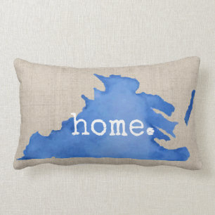 Coussin Rectangle Aquarelle bleue Virginia Home Linge Texture