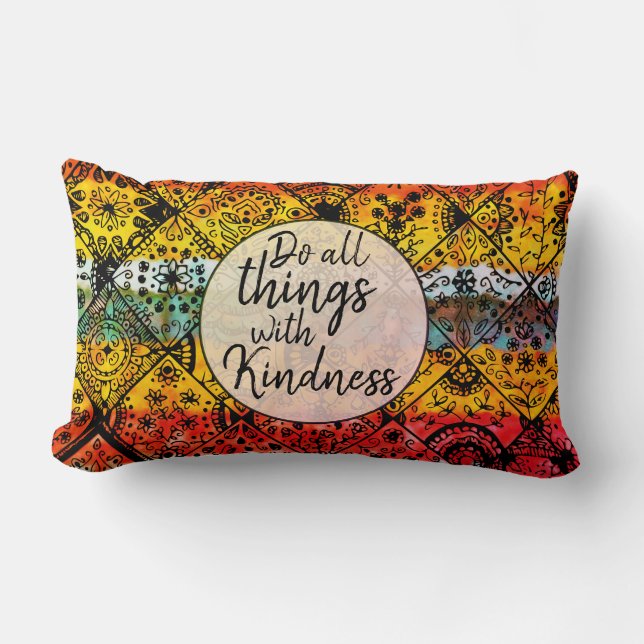 Coussin Rectangle Aquarelle Boho mignonne Quote Inspiré (Recto)