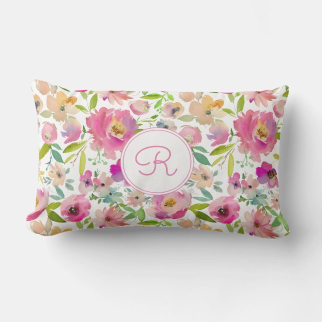 Coussin Rectangle Aquarelle Boho Pastel (Recto)