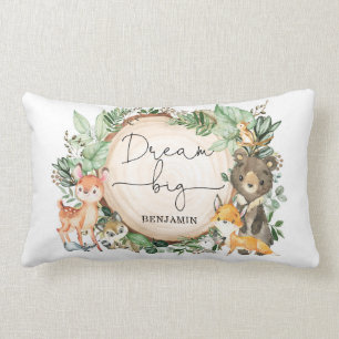 Coussin Rectangle Aquarelle Bois Végétation Forêt Pépinière