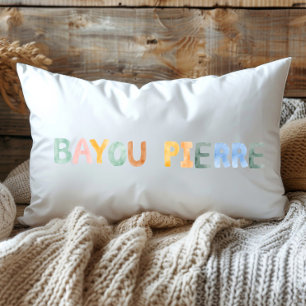 Coussin Rectangle Aquarelle colorée amusante Bayou Pierre Louisiana