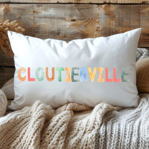 Coussin Rectangle Aquarelle colorée amusante Cloutierville Louisiane