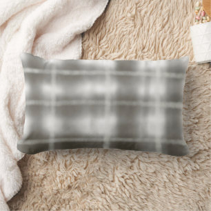 Coussin Rectangle aquarelle de buffalo plaid gris blanc tartan rusti