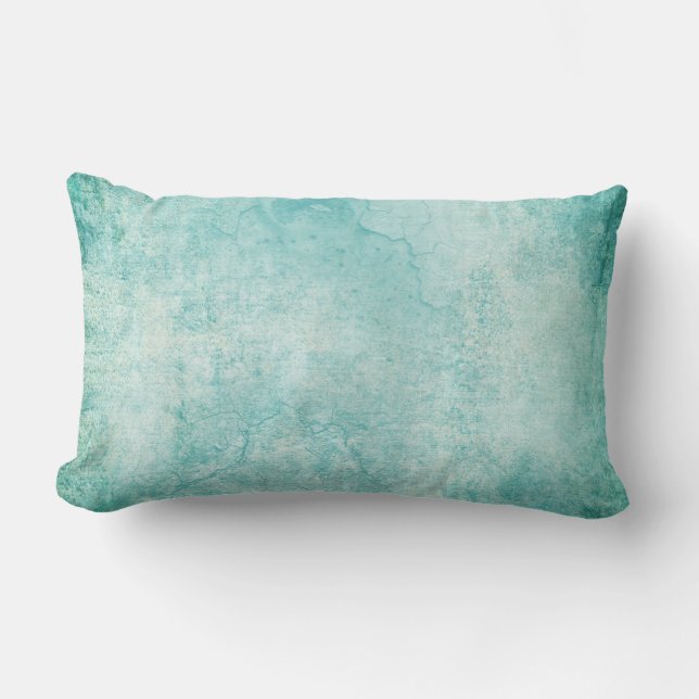 Coussin Rectangle Aquarelle de vert bleu (Recto)