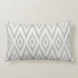 Coussin Rectangle Aquarelle en pastel aztèque grise Ikat doucement