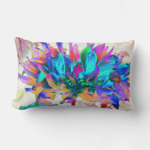 Coussin Rectangle Aquarelle étonnante Rainbow Cactus Dahlia