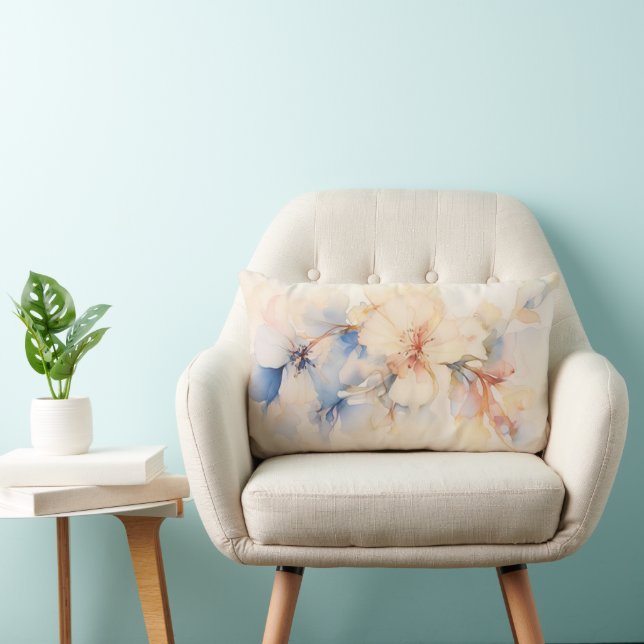 Coussin Rectangle Aquarelle Fleurs Abstraites de Dogwood (Chaise)