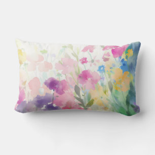 Coussin Rectangle Aquarelle Florale Jardin Fleur Été