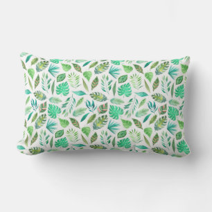 Coussin Rectangle Aquarelle Jungle Motif de verdure