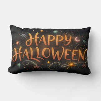 Coussin Rectangle aquarelle orange heureux halloween