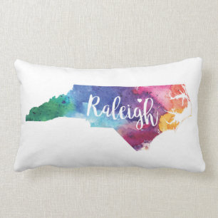 Coussin Rectangle Aquarelle Raleigh, la Caroline du Nord