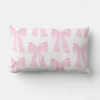 Coussin Rectangle Aquarelle rose Bows Preppy Grandmillennial